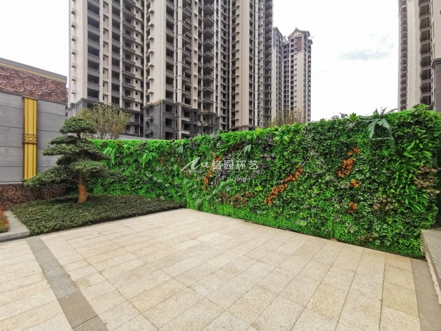 眉山云夢州房地產植物墻+室內苔蘚迎客松景觀